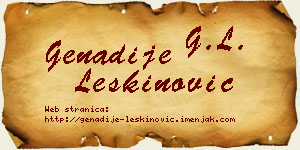 Genadije Leškinović vizit kartica